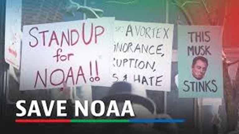 Hundreds protest NOAA layoffs, demand reversal of DOGE cuts