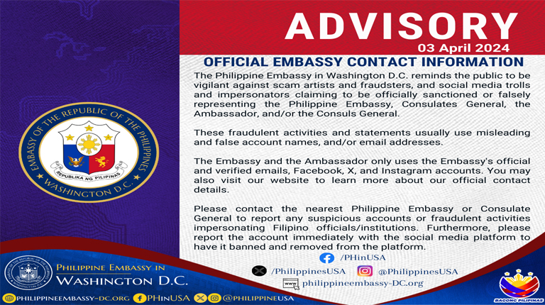 OFFICIAL EMBASSY CONTACT INFORMATION