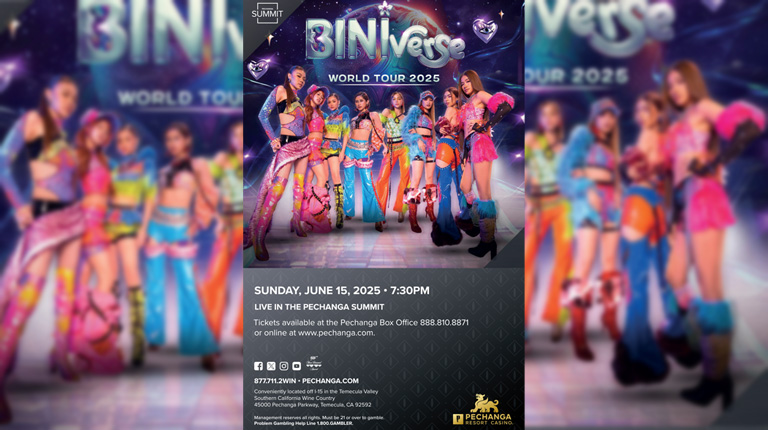 PECHANGA RESORT CASINO WELCOMES GLOBAL PINOY POP SENSATION BINI FOR WORLD TOUR STOP