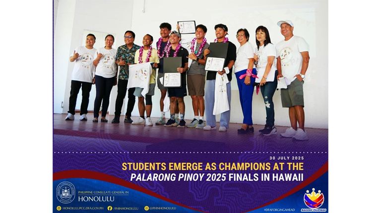 STUDENTS EMERGE AS CHAMPIONS AT THE PALARONG PINOY 2025 FINALS IN HAWAII