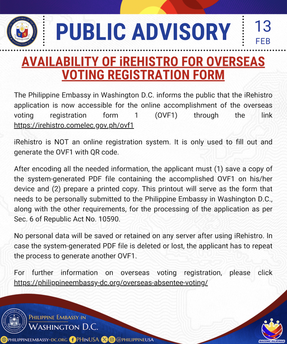 Online Overseas Filipino Voting